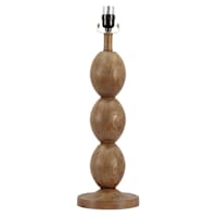 Found & Fable Walnut Wood Finish Stacked Medium Table Lamp Base, 22"