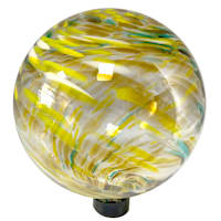 Yellow Glass Garden Gazing Ball, 10"