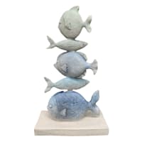 Ty Pennington Fish Stack Outdoor Garden Statue, 17"