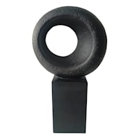 Crosby St. Black Modern Circle Outdoor Decor, 22"