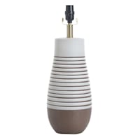 Honeybloom Brown & White Striped Ceramic Medium Table Lamp Base, 19.3"