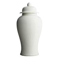 White Ceramic Ginger Jar, 17.5"