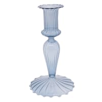 Providence Blue Glass Taper Candle Holder, 6.5"