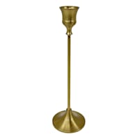 Providence Gold Metal Taper Candle Holder, 8.8"