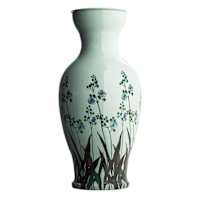 Blue Floral Print Vase, 16"