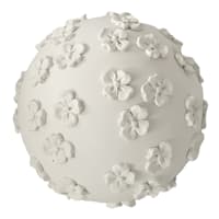 White Textured Flower Orb, 4"