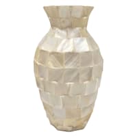 Providence White Mother of Pearl Vase, 13"