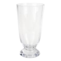 Etched Clear Glass Vase, 8"