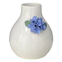 Providence White Blue 3D Flower Vase, 5.3"