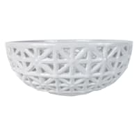 Providence White Cutout Ceramic Bowl, 12x5