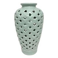 Providence Green Cutout Ceramic Vase, 12"