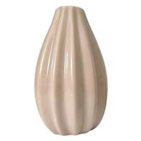 Pink Fluted Ceramic Bud Vase, 6"