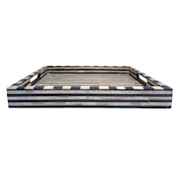 Black & Tan Striped Decorative Tray, 16x12