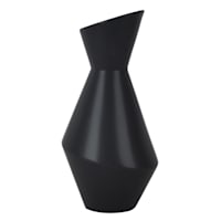 Black Ceramic Modern Vase, 9.7"