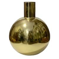 Gold Metal Round Vase, 14"