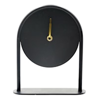 Crosby St. Black Metal Round Desk Clock, 8.8"