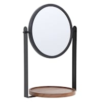 Round Spinning Table Mirror with Tray, 8x12