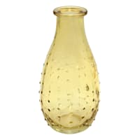 Yellow Glass Dot Bud Vase, 5.5"