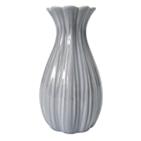 Blue Fluted Ceramic Bud Vase, 5"