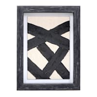 Black & White Brush Strokes Framed Art, 6x8