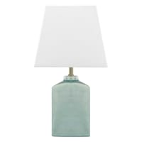 Providence Green Ceramic Square Lamp with Square Shade, 15"