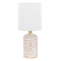 Tan with White PatternMini Table Lamp with Shade, 12.5"