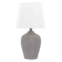 Found & Fable Dark Grey Patterned Lamp with Shade, 20"