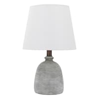 Found & Fable Dark Grey Distressed Small Table Lamp with Shade, 16"