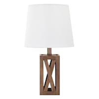 Honeybloom Walnut Crisscross Small Table Lamp with Shade, 20"