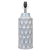 Blue & White Reactive Glaze Ceramic Medium Table Lamp Base, 20"