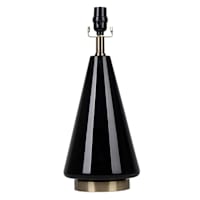 Crosby St. Black Smoke Glass Cone Medium Table Lamp Base, 18.3"