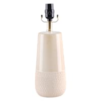 Honeybloom Yellow & Beige Two-Toned Ceramic Small Lamp Base, 14.5"