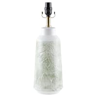 Found & Fable Green & White Embossed Leaf Ceramic Medium Lamp Base, 18"
