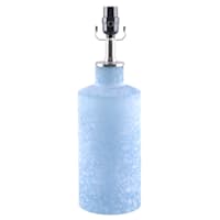 Ty Pennington Blue Frosted Sea Glass Medium Table Lamp Base, 17.5"