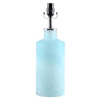 Ty Pennington Blue Frosted Sea Glass Medium Table Lamp Base, 17.5"