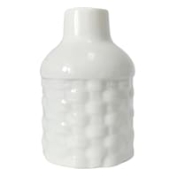 White Weave Design Ceramic Bud Vase, 4"