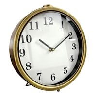 Gold Round Table Clock, 9"