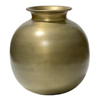 Antique Brass Metal Vase, 7"