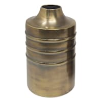 Honeybloom Checkered Brass Vase, 11.5"