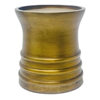 Honeybloom Brass Ribbed Pillar Candle Holder, 4"
