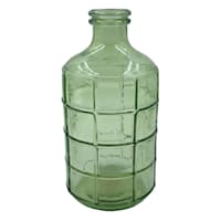 Honeybloom Green Glass Windowpane Vase, 8"