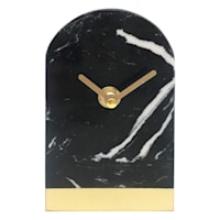 Crosby St. Black Marbled Clock, 3x5.3