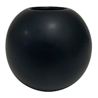 Crosby St. Black Ceramic Orb Vase, 5x4