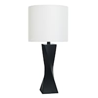 Black Twist Medium Table Lamp, 20"