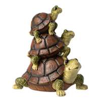 3-Turtles Stacked Outdoor Garden Statue, 10"
