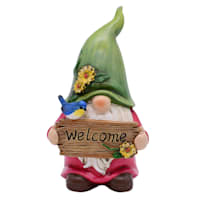 Welcome Gnome Outdoor Garden Statue, 6.1"