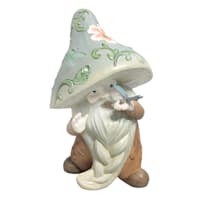 Gnome with Butterfly Outdoor Garden Statue, 6.3"