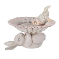 Bunny Outdoor Garden Birdbath, 10"