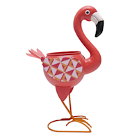 Sunny Club Flamingo Metal Outdoor Garden Statue, 13"