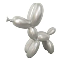 Crosby St. Silver Balloon Dog Outdoor Garden Statue, Medium